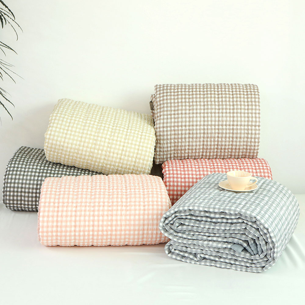 뉴썸머 리플 시어서커 여름 침대고정패드 SS 보니 체크베이지