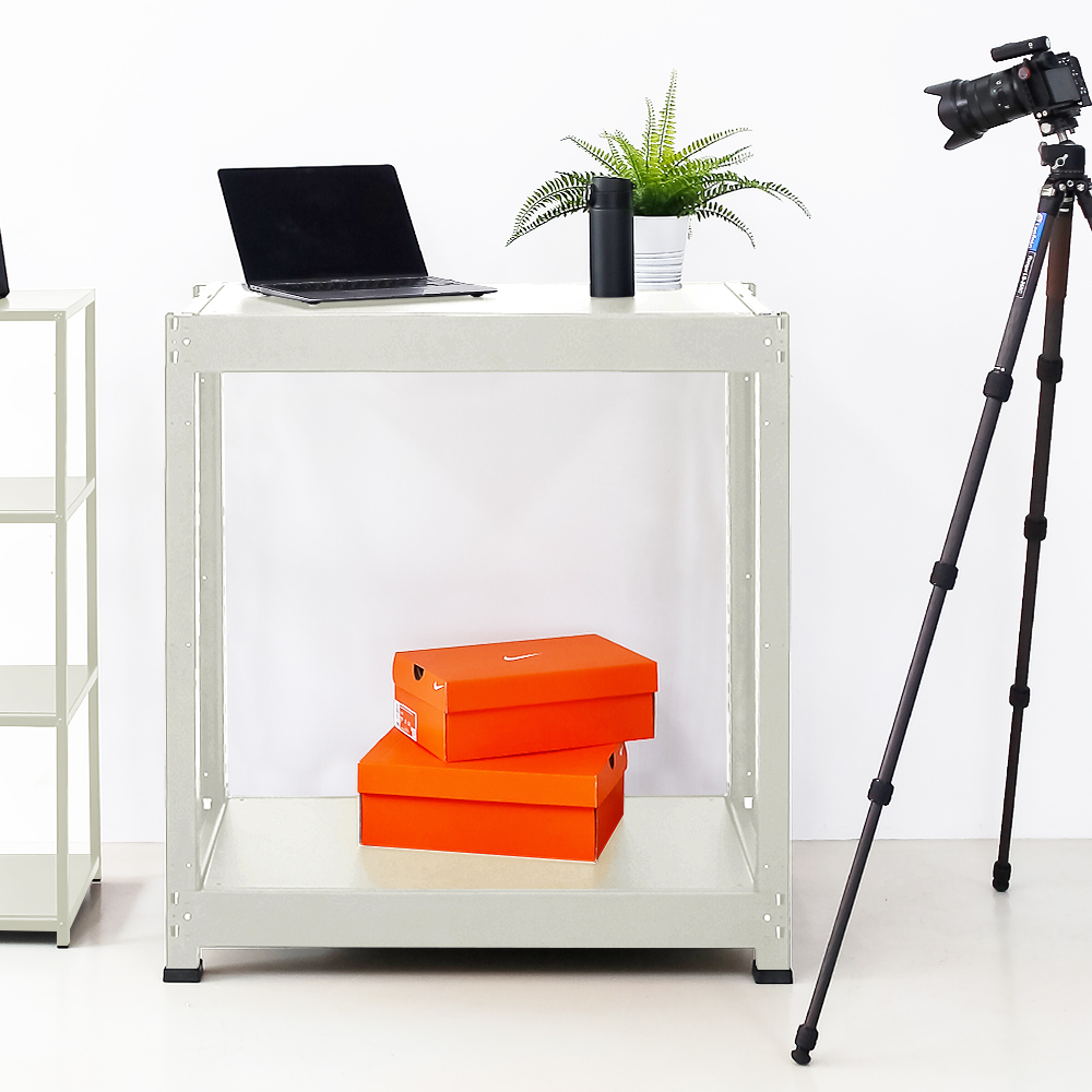 100kg 경량랙 철제선반 무볼트 조립식 앵글 베란다 세탁기 건조기 6003001200 2단