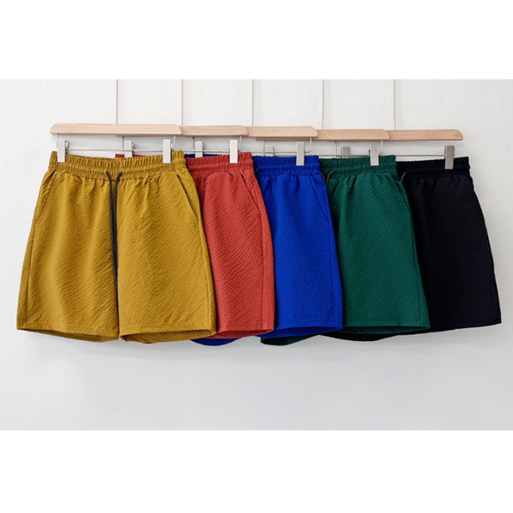 집에서입는반바지 성인실내복 파란색 시어서커 지지미 여성숏츠 - 상품 이미지