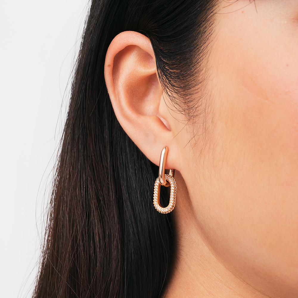 다니엘 웰링턴 CRYSTAL LINK EARRINGS 체인링 여자귀걸이 - 상세 이미지 3