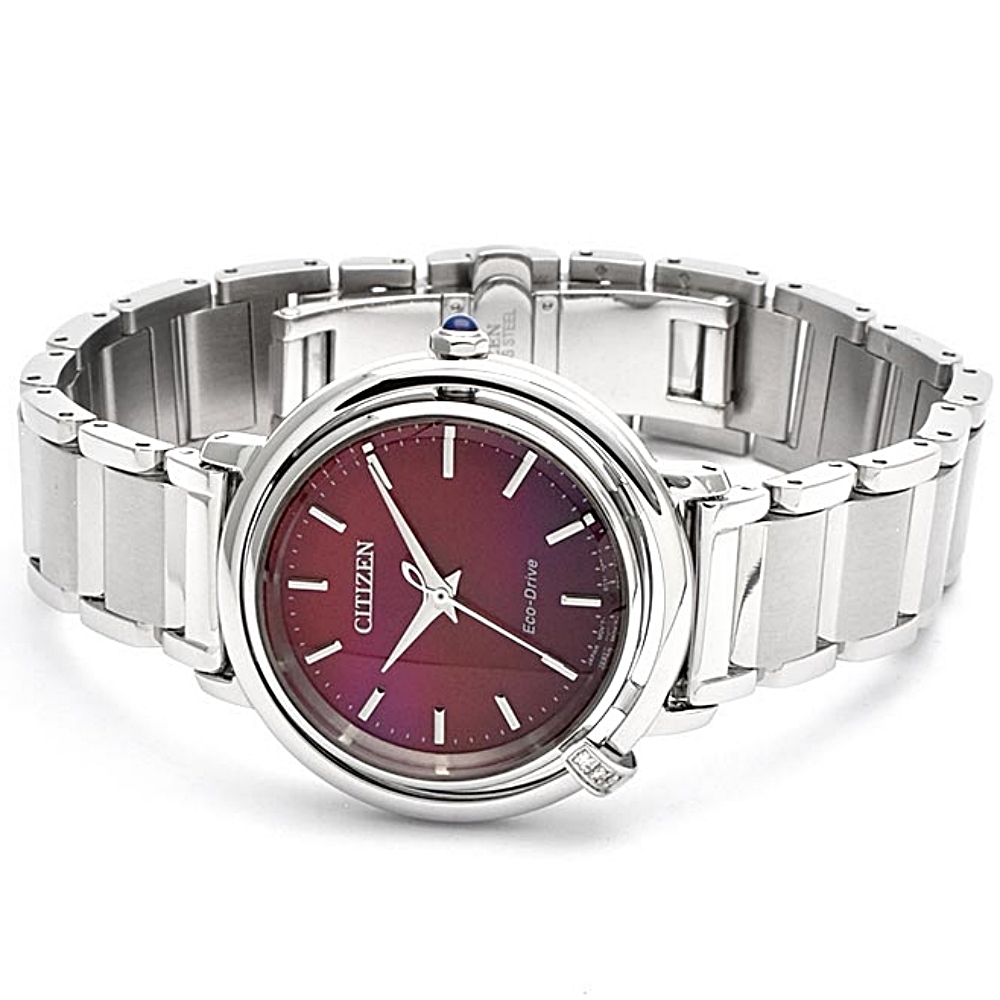 시티즌 CITIZEN L 에코드라이브 다이아몬드 여자 손목 시계 EM1090-78X 레드 - 상세 이미지 3