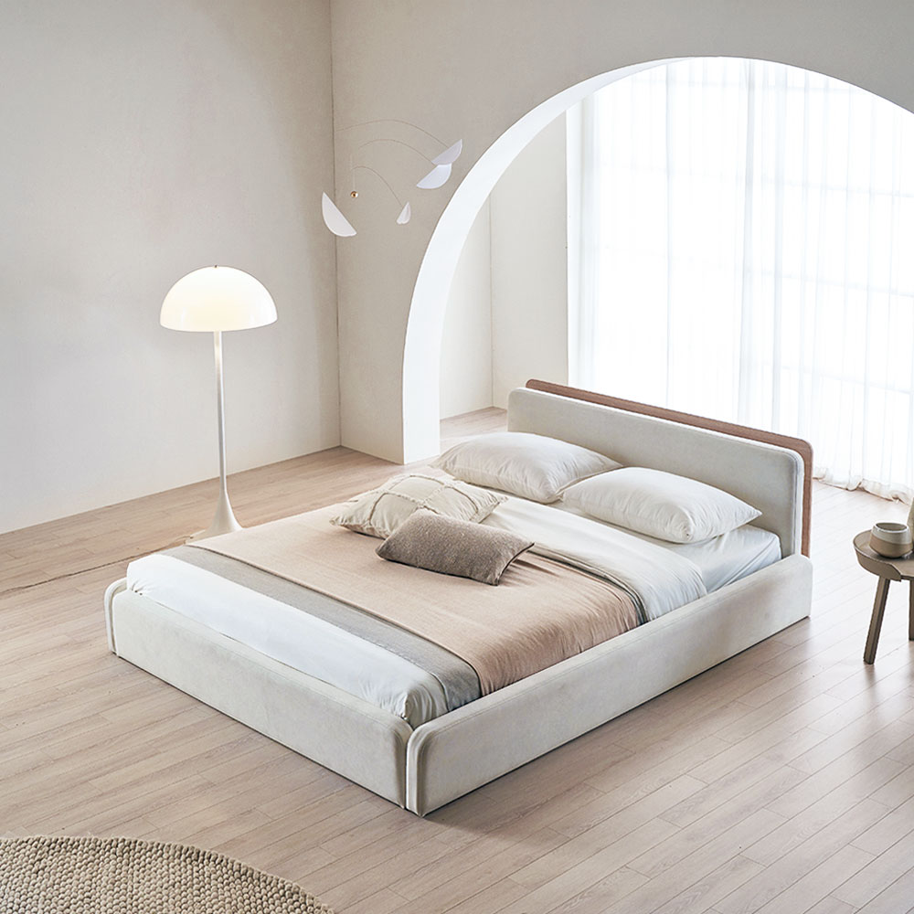 장인가구 하랑 E0등급 패브릭 저상형 높은 슬림헤드 패밀리침대 기본형 프레임 SS+SS