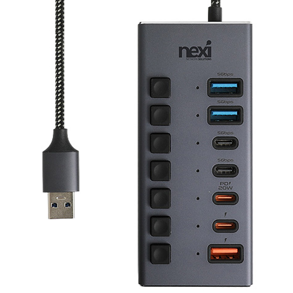 USB A to C 허브 7in1 USB3.0 C타입 포트 확장 3.2 GEN1 PD 충전