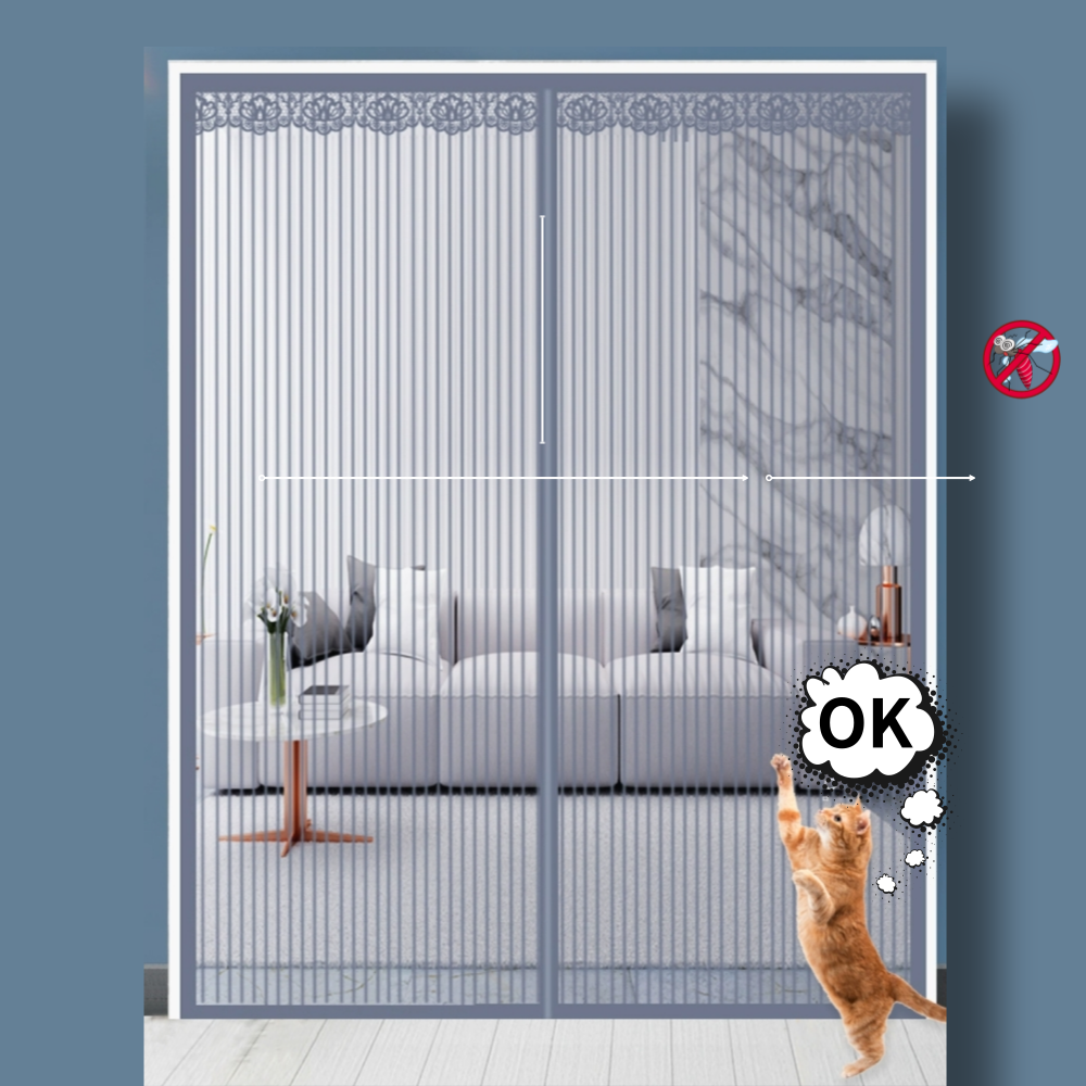 현관 자석 벨크로 방충망 방충문 고급형 모기장 그레이