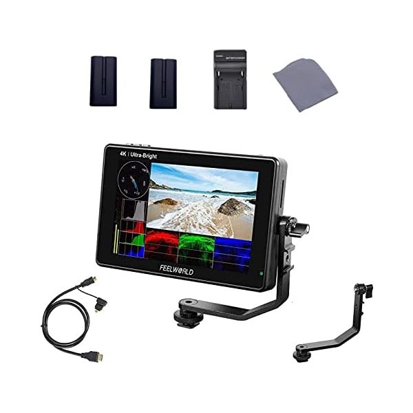 필월드 모니터 디스플레이 송신기 비디오용 스크린 FEELWORLD LUT77 7인치 2200nts 3D LUT 터치 4K HDM 입출력 풀 HD 1920x1200 PS... 