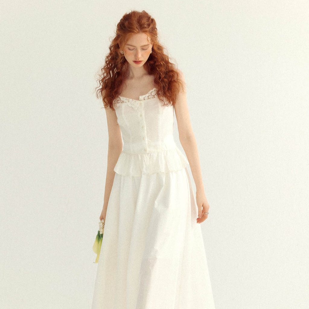 [신스덴] 슈가 코튼 롱스커트 - 상세 이미지 4