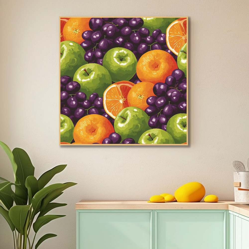 신선한여름과일 45cm x 45cm 무광블랙 알루미늄 액자 - 상세 이미지 5