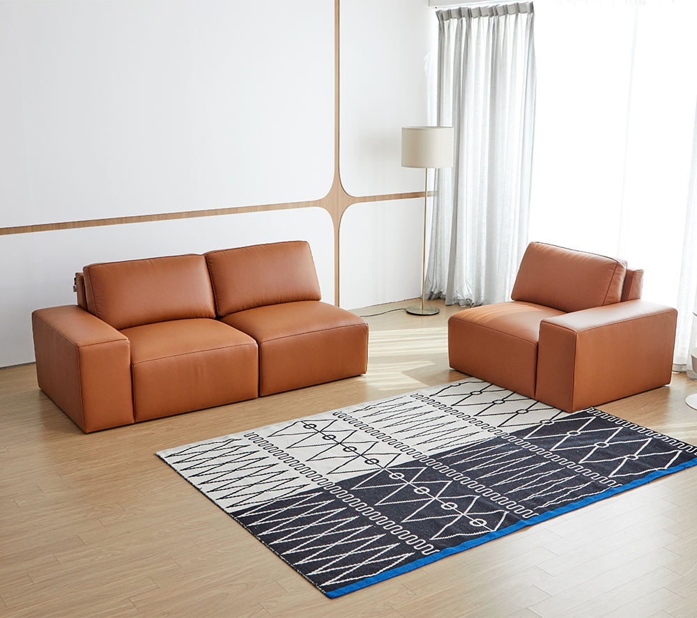 카라멜 통가죽 전체가죽 슈렁큰 쇼파 천연 가죽 3.5인용 5인용 모듈형 맞춤제작 소파