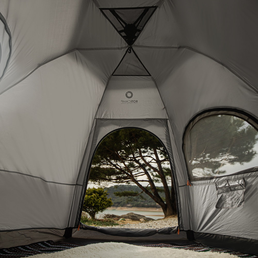 로티캠프 원터치 텐트 돔 그늘막 캠핑 감성 HEX5-2 헥사타프세트 탄