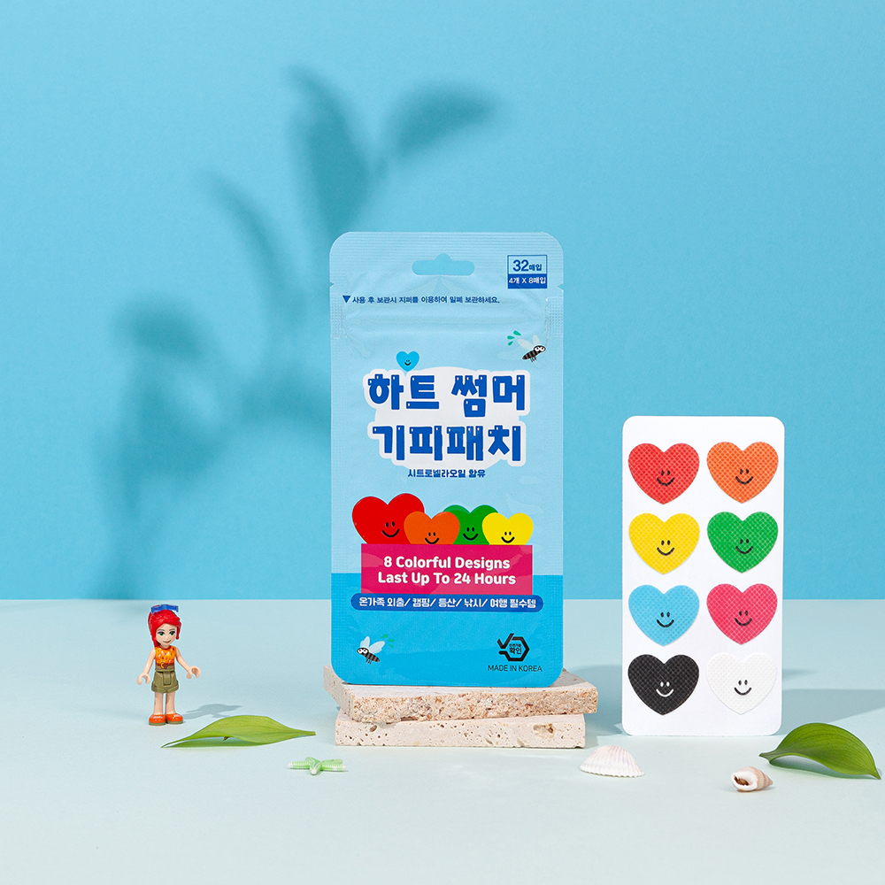 오빌릿 아기 모기패치 썸머패치 64매 1+1 기피제인증 국산100% 8가지컬러 - 상세 이미지 2