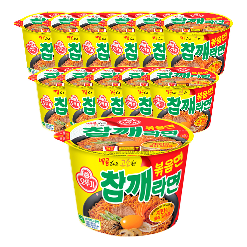 오뚜기 참깨라면 볶음면 큰컵라면 110g, 12개