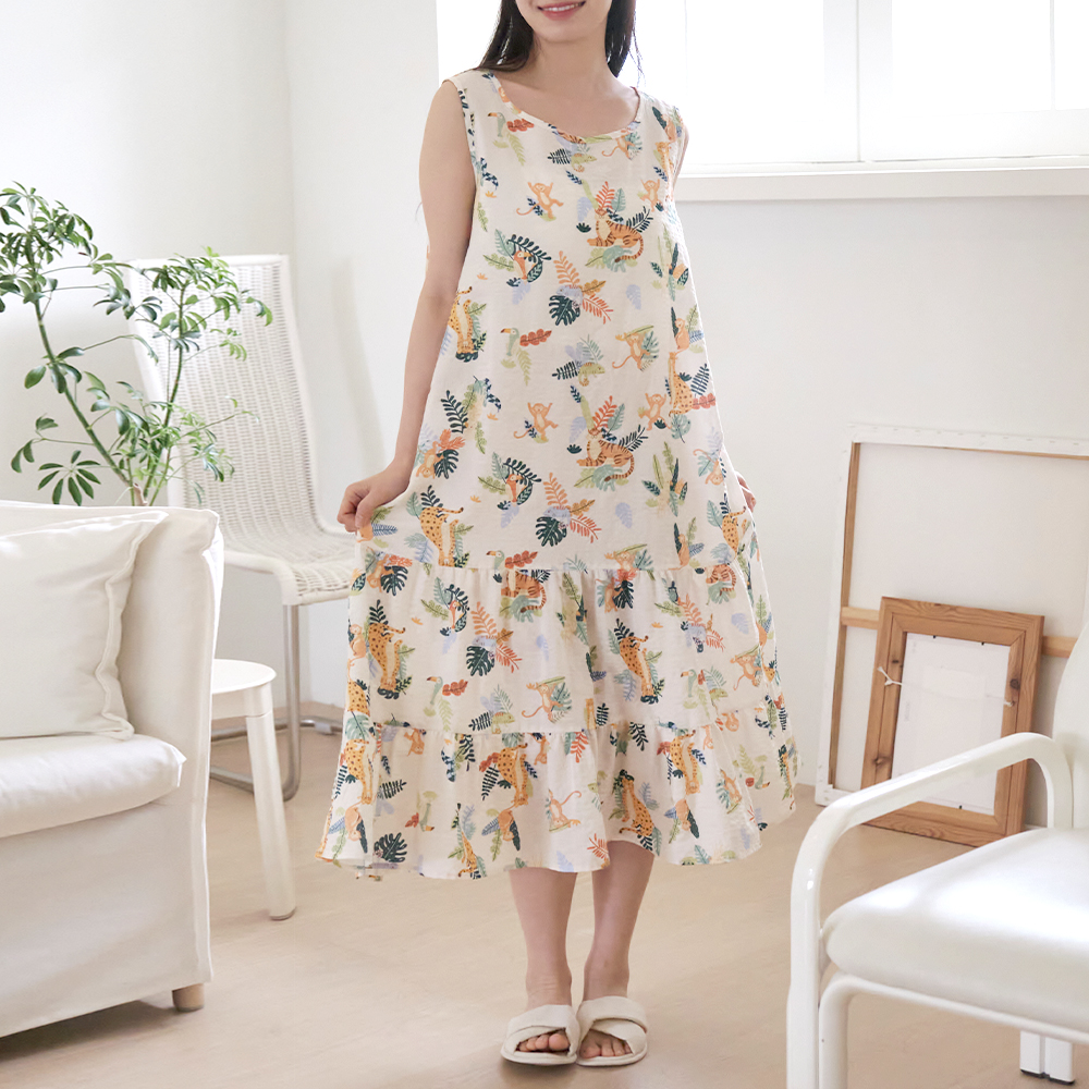 여성 민소매 원피스 면 아이보리 홈웨어 24S156(CR면)