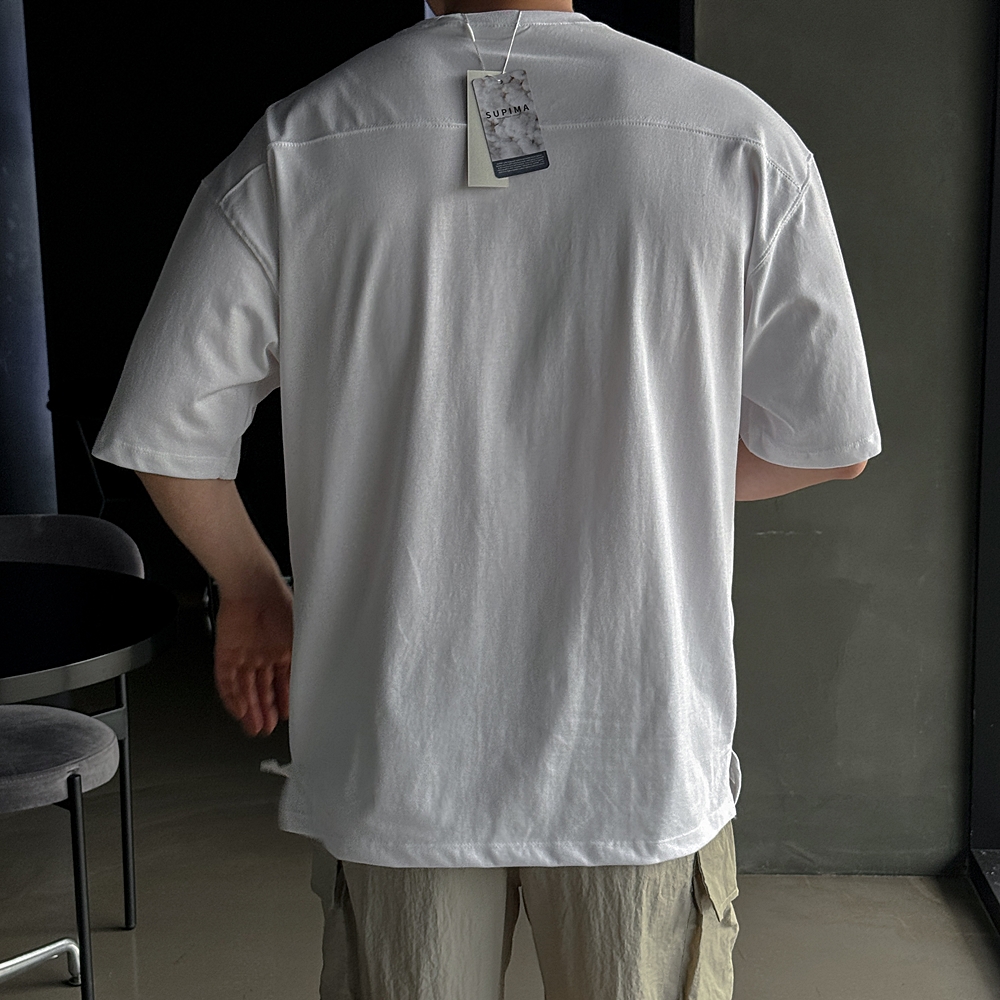 수피마반팔 두꺼운반팔티 남자오버핏반팔 - 상세 이미지 5