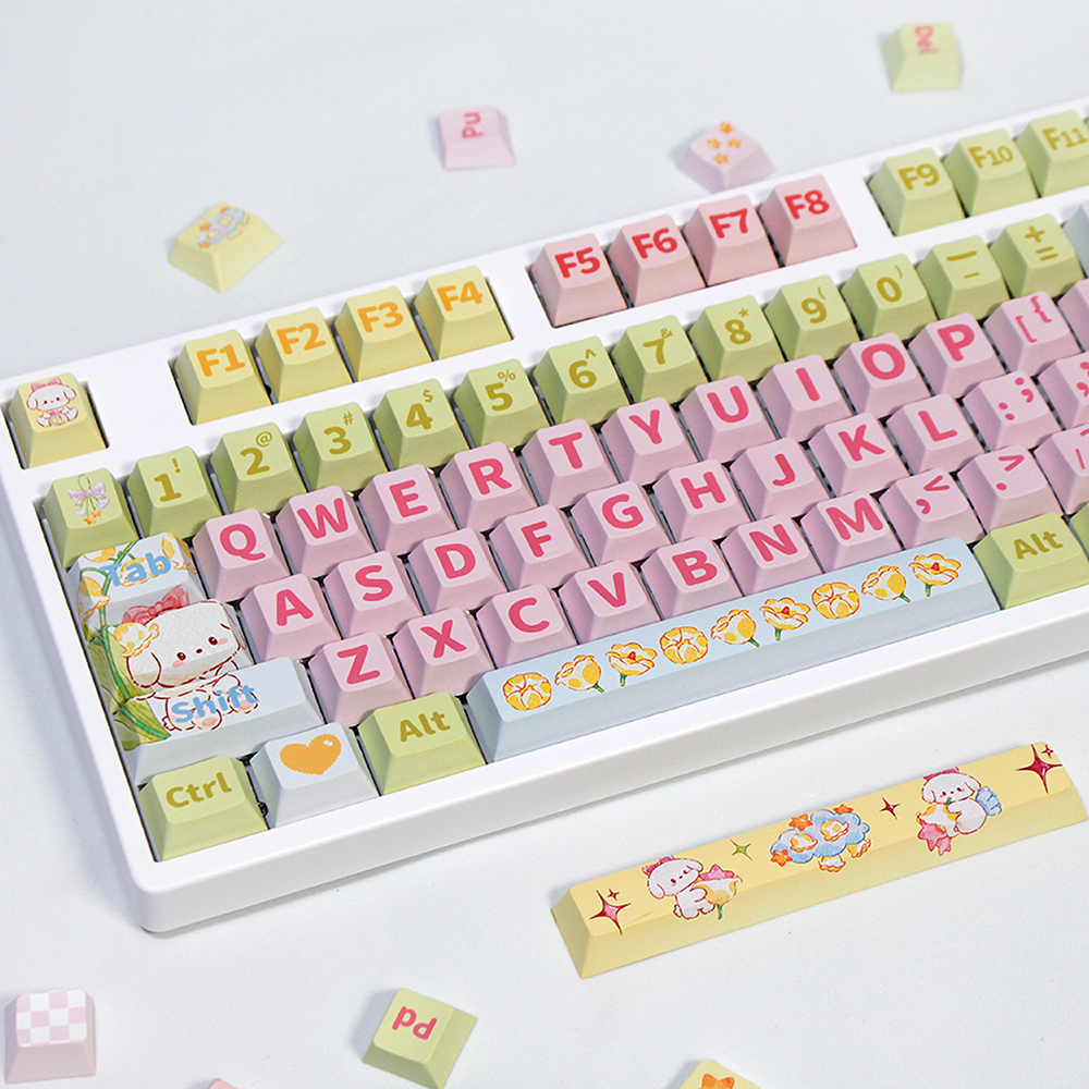 퍼피 키캡 강아지키캡 귀여운 캐릭터 Cherry 기계식 키보드 커스텀 한무무 레오폴드