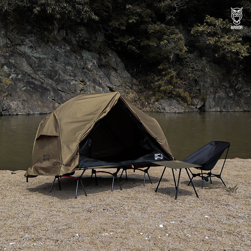 아버 아웃도어 캠핑 코트 텐트 플라이 1인용 야전침대 솔캠