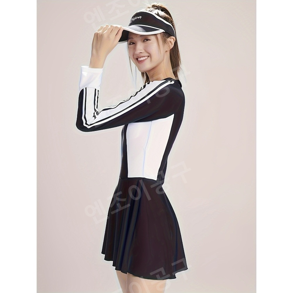 레쉬가드여성 랠리수영복 빅사이즈수영복 지퍼 긴팔 - 상세 이미지 3