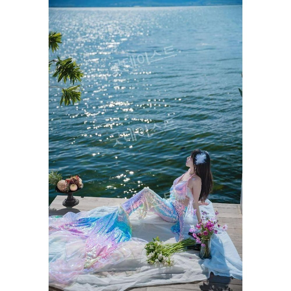 아쿠아리움 인어공주 프리다이빙 슈트 머메이드아웃핏 인어 꼬리 수영복 수족관 맞춤형가능 - 상품 이미지