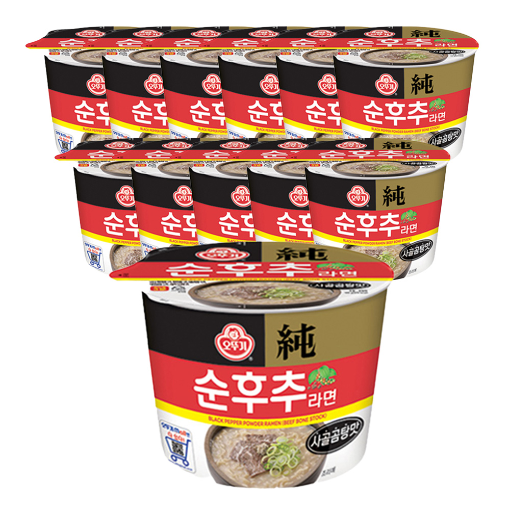 오뚜기 순후추라면 사골곰탕맛 큰컵라면 105g, 12개 - 메인 이미지