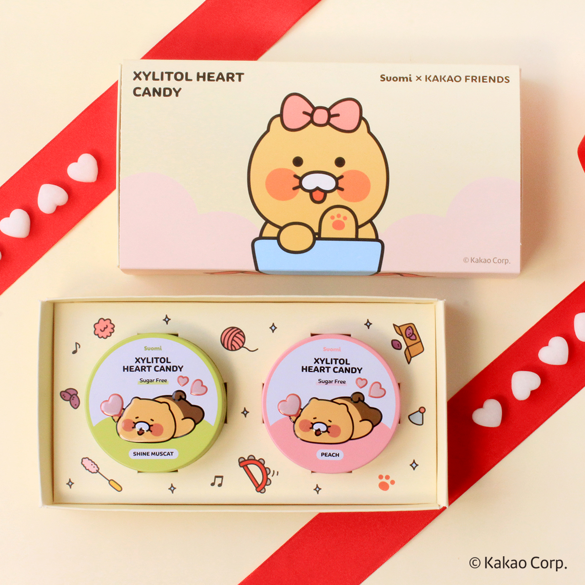 수오미 춘식이 자일리톨 캔디 2종 선물세트 핀란드 무설탕 사탕 2개