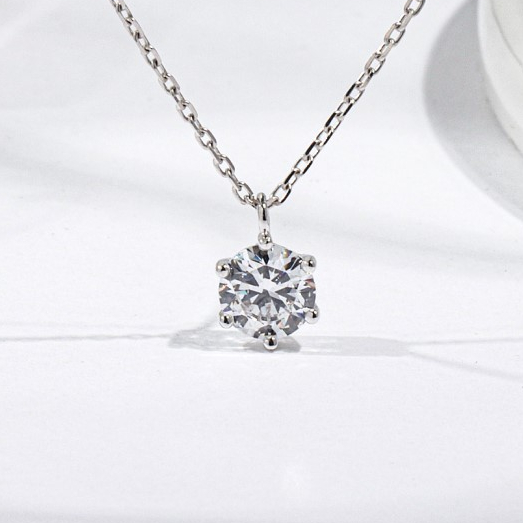 7부 1캐럿 다이아 목걸이 IGI 랩 GIA 6프롱 펜던트 결혼 프로포즈 기념일 선물 - 상품 이미지