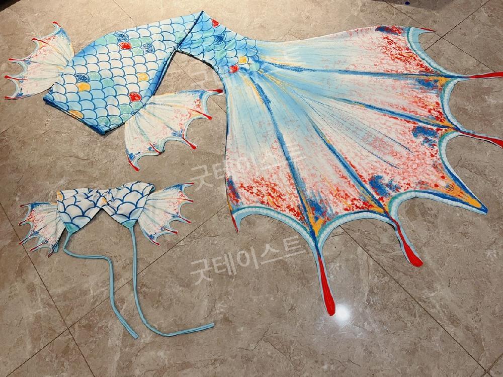 머메이드아웃핏 빅테일 아쿠아리움 인어공주 프리다이빙 슈트 수중촬영 공연 슬림핏 이미지 6