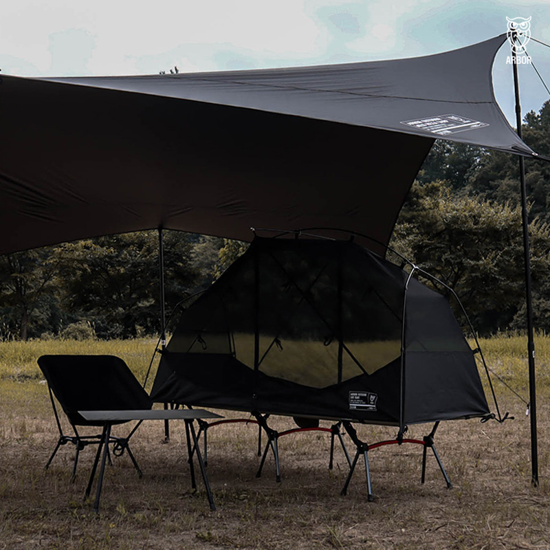 아버 아웃도어 캠핑 코트 텐트 플라이 1인용 야전침대 솔캠