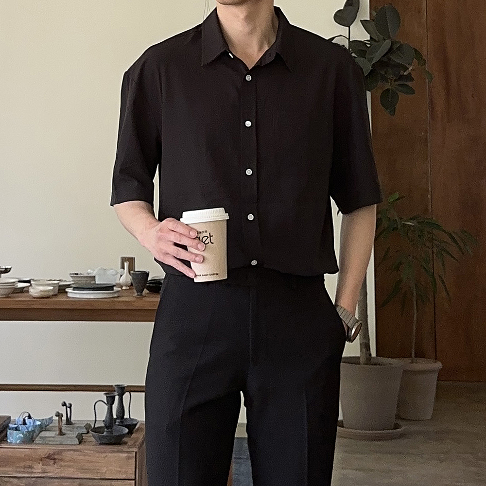 남자셔츠 구김없는 정장 여름 실크 남방 남자반팔셔츠
