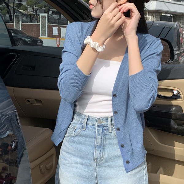 (뱀부원단소장가치200%) 레딘 소프트 뱀부 브이넥 니트 가디건 cd3081