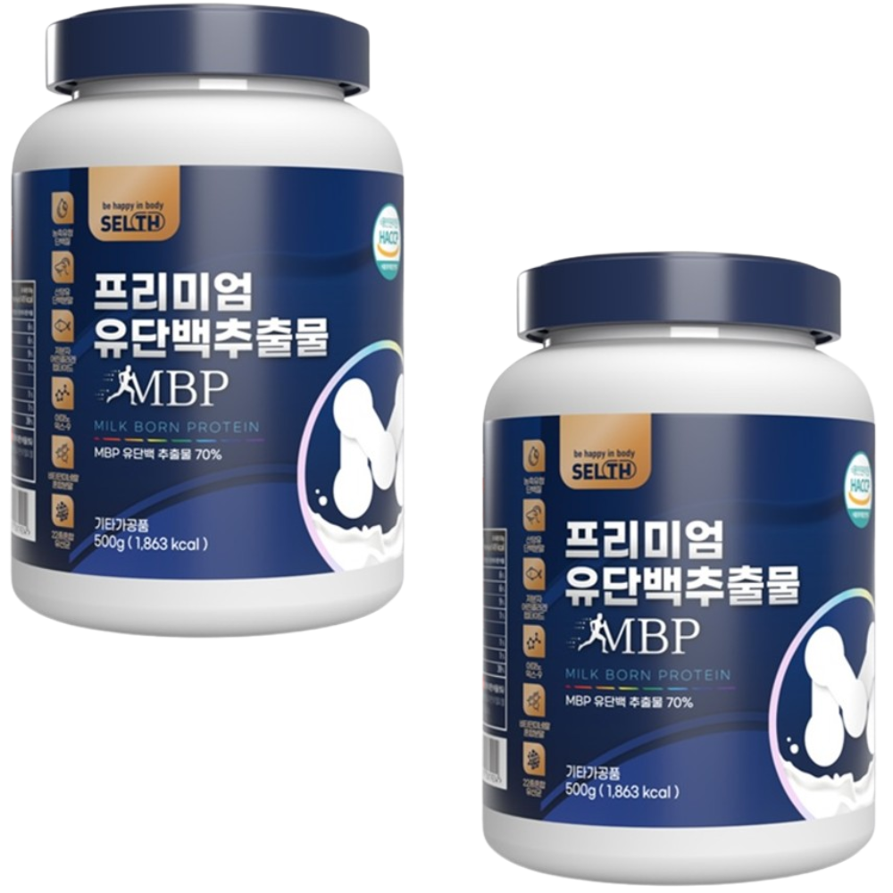 셀스 프리미엄 엠비피 MBP 유단백추출물 분말 500g 2통 근육 뼈 건강 락토페린 단백 - 상품 이미지