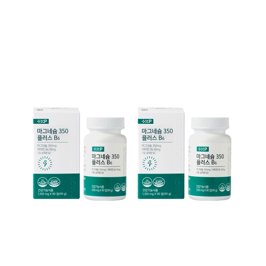 마그네슘 350 플러스 B6 고함량 흡수율 신경 근육 이완 영양제 90정 x 2개 - 메인 이미지