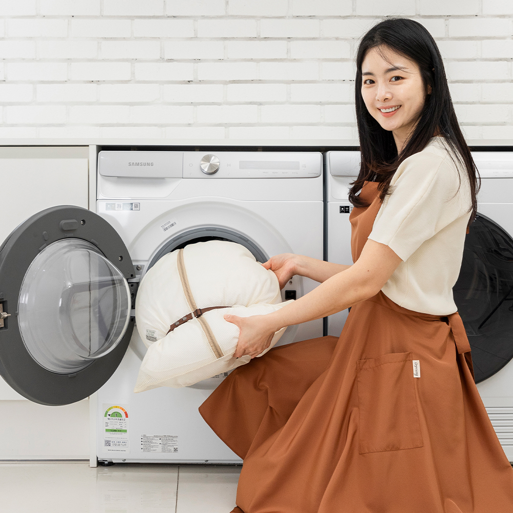 생각하는집 베개세탁 빨래망 세탁망 무형광 베개솜 50x70 - 상세 이미지 5