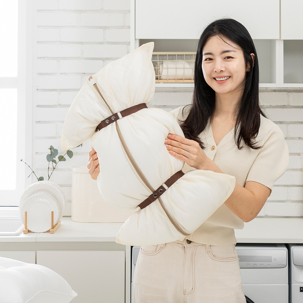 생각하는집 베개세탁 빨래망 세탁망 무형광 베개솜 50x70 - 상세 이미지 2