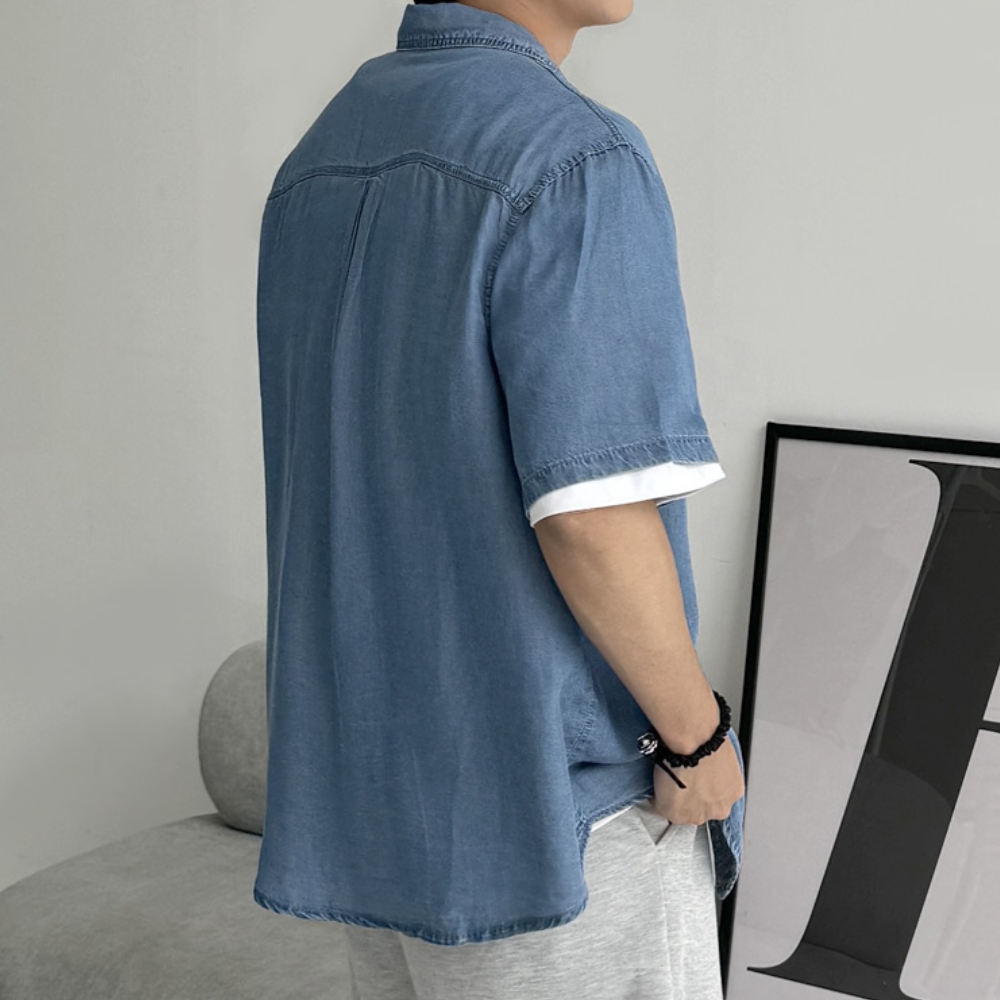 남자 여름 셔츠 데님 셔츠 쿨링 텐셀 셔츠 오버핏 셔츠 남자 셔츠 리뷰