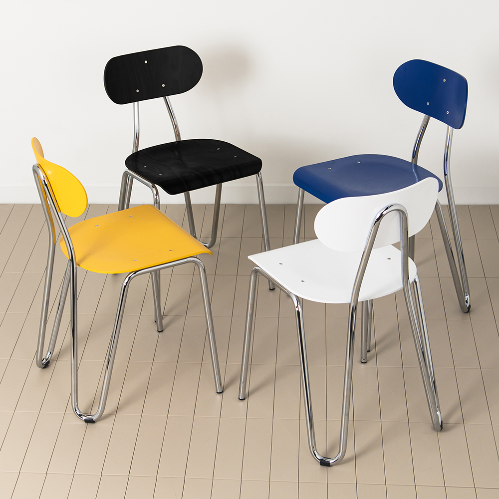 미드센추리의자 인테리어 디자인 카페 의자 원목 철제 커브 체어