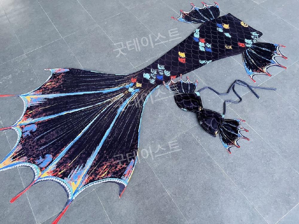 머메이드아웃핏 빅테일 아쿠아리움 인어공주 프리다이빙 슈트 수중촬영 공연 슬림핏 - 상세 이미지 4