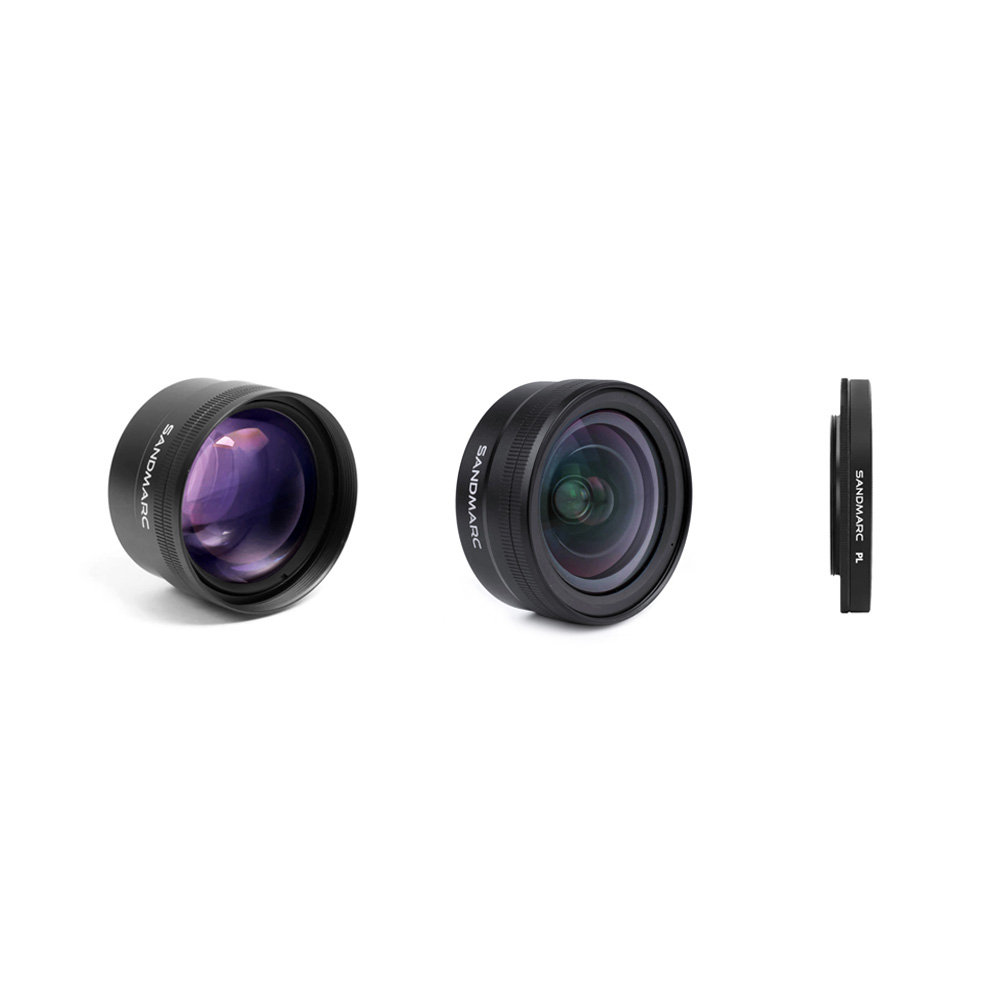 SANDMARC 샌드마크 스마트폰 망원 58mm, 광각 16mm, 드라마 필터 3종 세트 - 상품 이미지