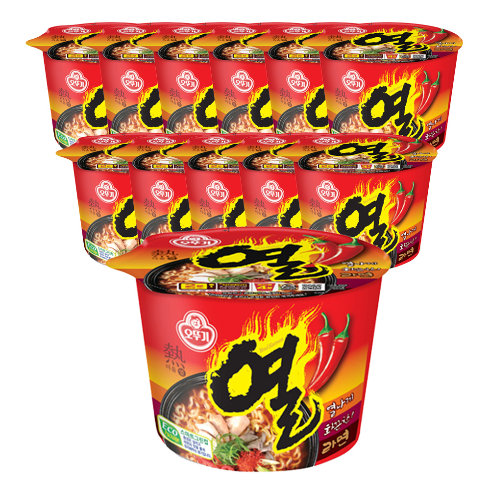 오뚜기 열라면 큰컵라면 105g, 12개