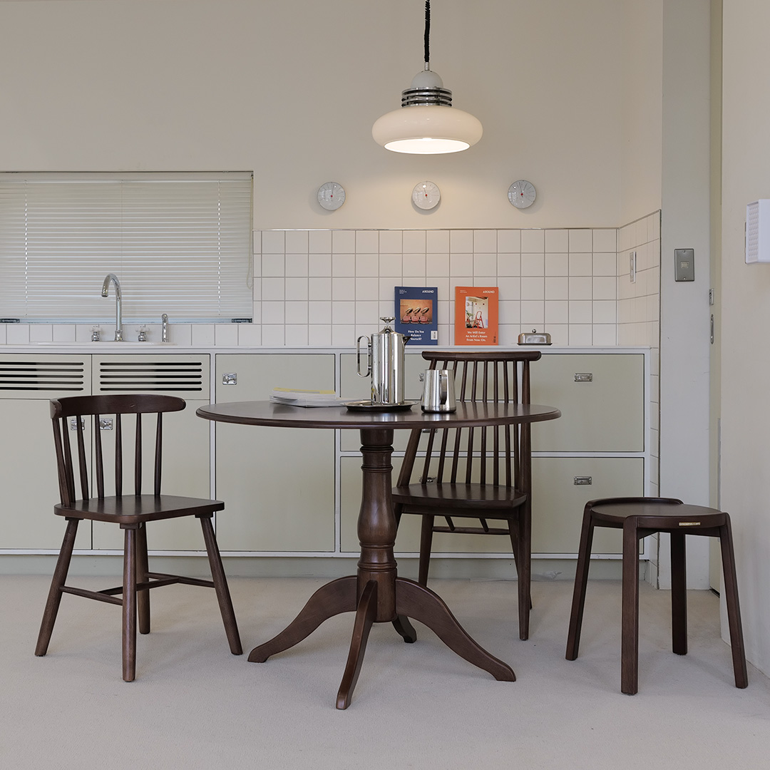 자야캠핑 포르보 1820 월넛 원목 카페 원형 모던 식탁테이블