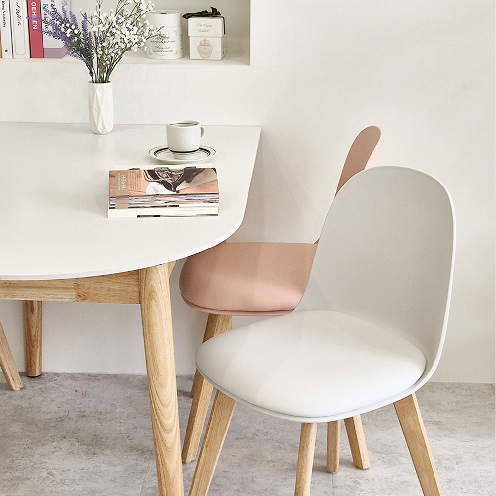 스콘 반타원 세라믹테이블 포세린 원목 카페 식탁 테이블 2인 1200mm, 화이트