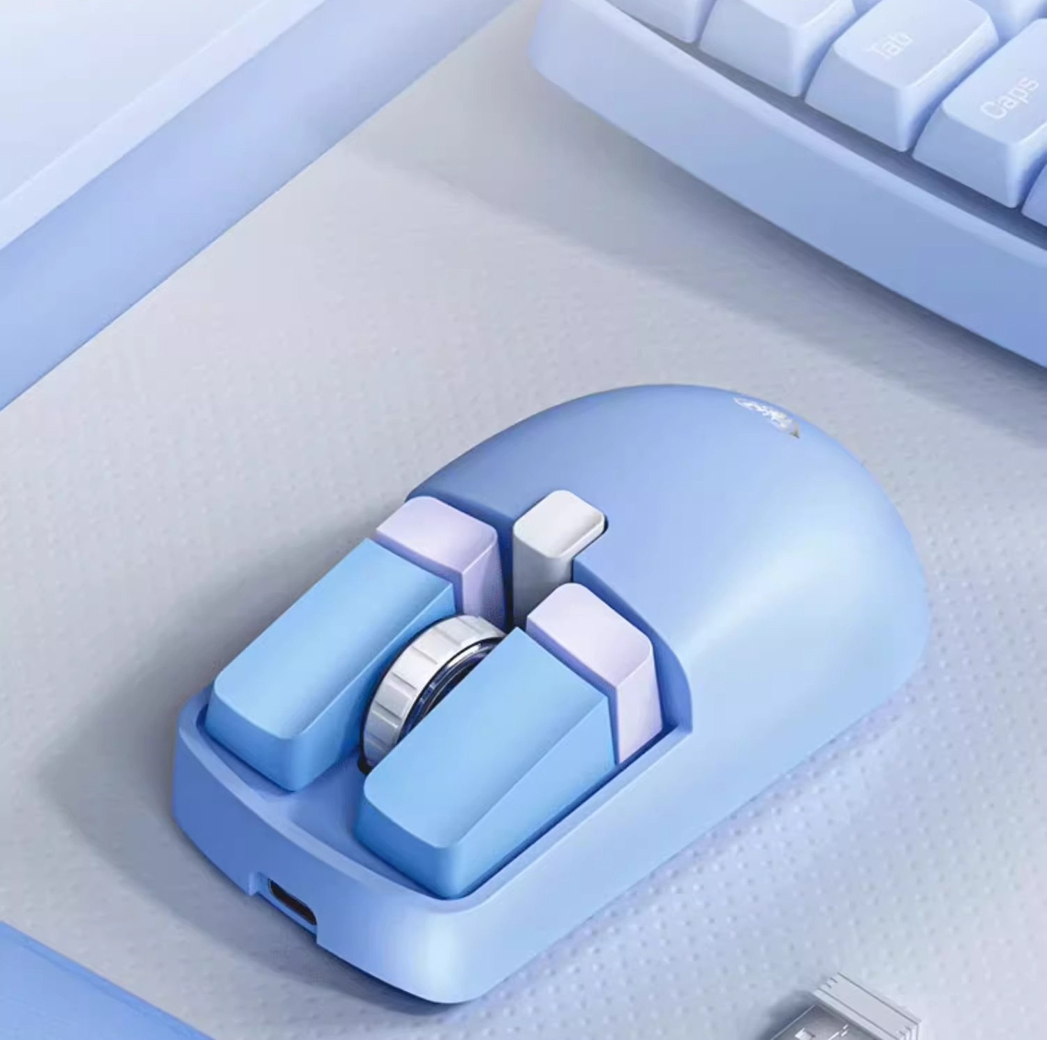 AULA 독거미 SC320 mini 무선 블루투스 마우스 사무실 선물용 블루 - 상품 이미지