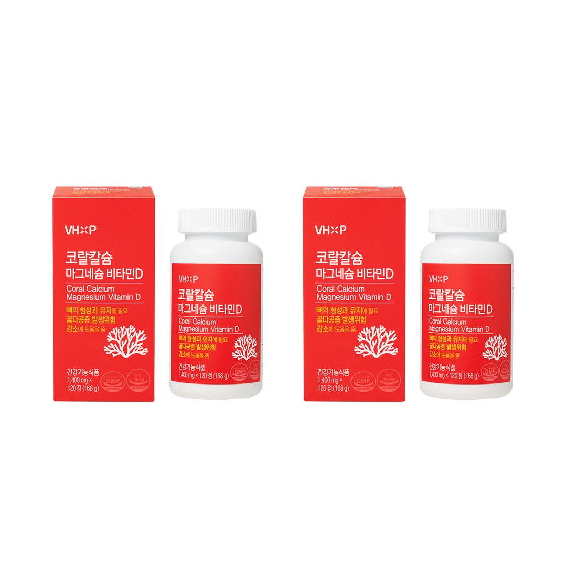 코랄칼슘 마그네슘 비타민D 산호칼슘 유청칼슘 칼마디 120정 x 2개