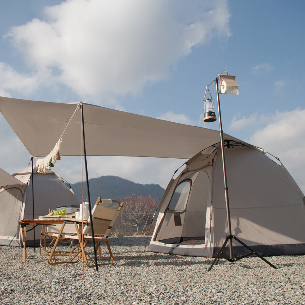 로티캠프 원터치 텐트 돔 그늘막 캠핑 감성 HEX5-2 헥사타프세트 탄