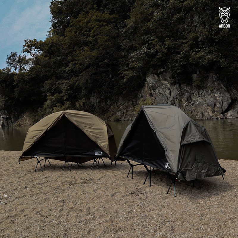 아버 아웃도어 캠핑 코트 텐트 플라이 1인용 야전침대 솔캠