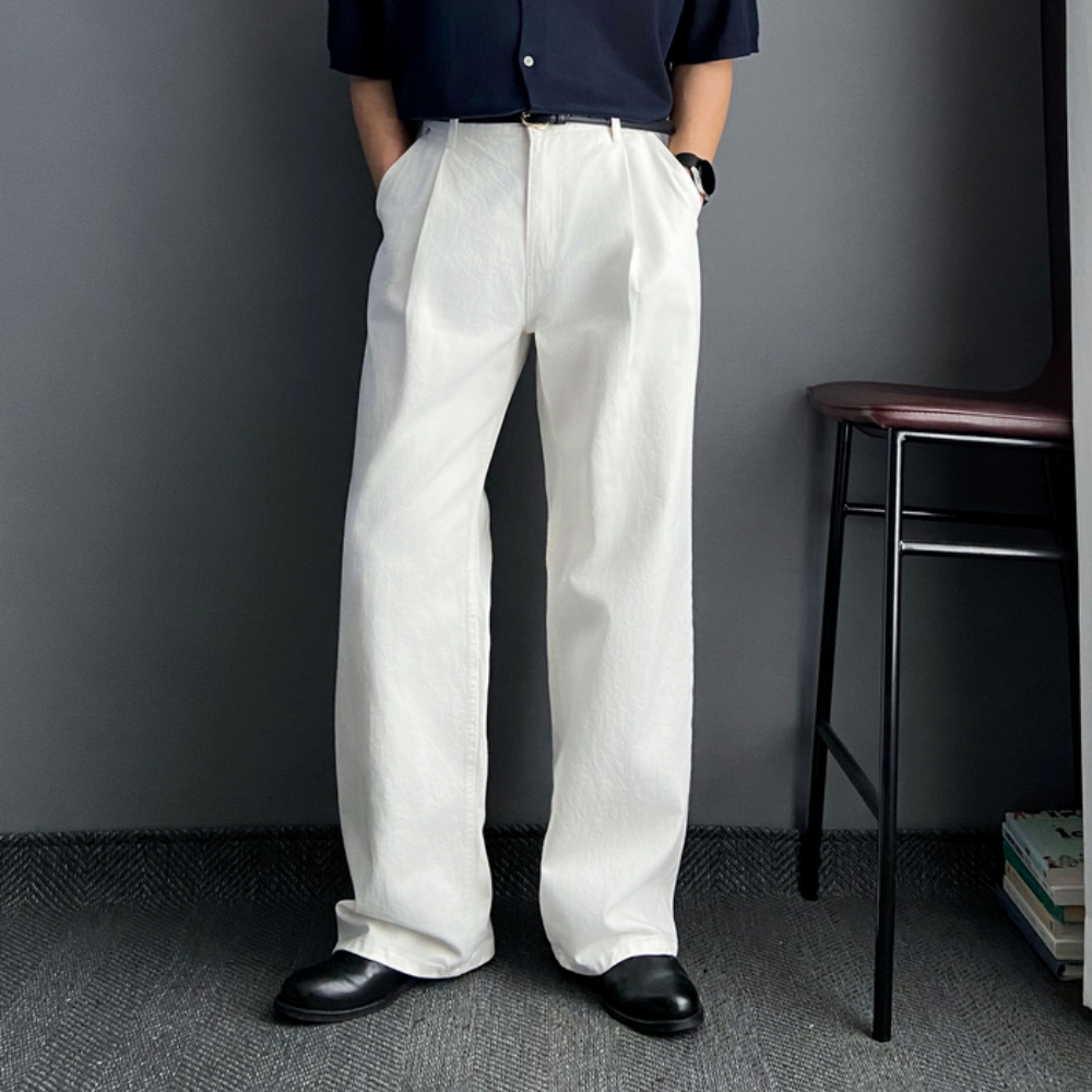 남자흰바지 백바지 치노팬츠 남자와이드팬츠 - 상세 이미지 5