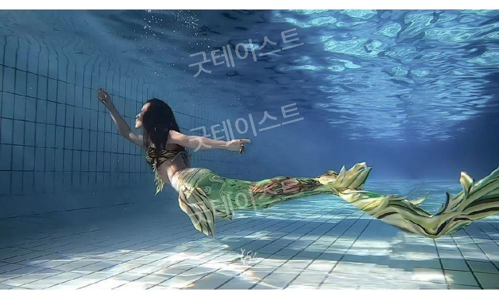 인어공주 지느러미 꼬리 프리다이빙 슈트 수족관 아쿠아리움 머메이드아웃핏 - 상세 이미지 3