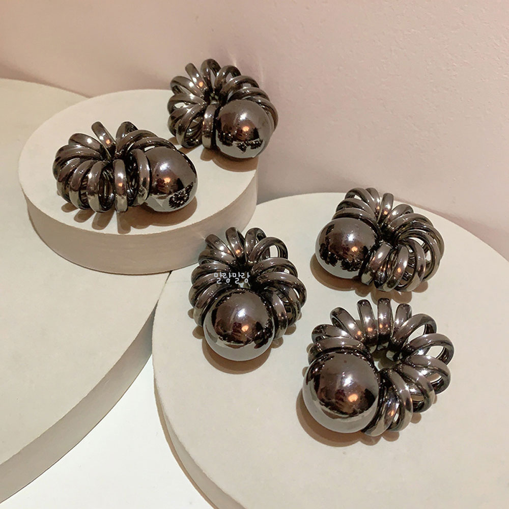 왕방울 유광 스프링머리끈 굵은고무줄 심플한 헤어끈