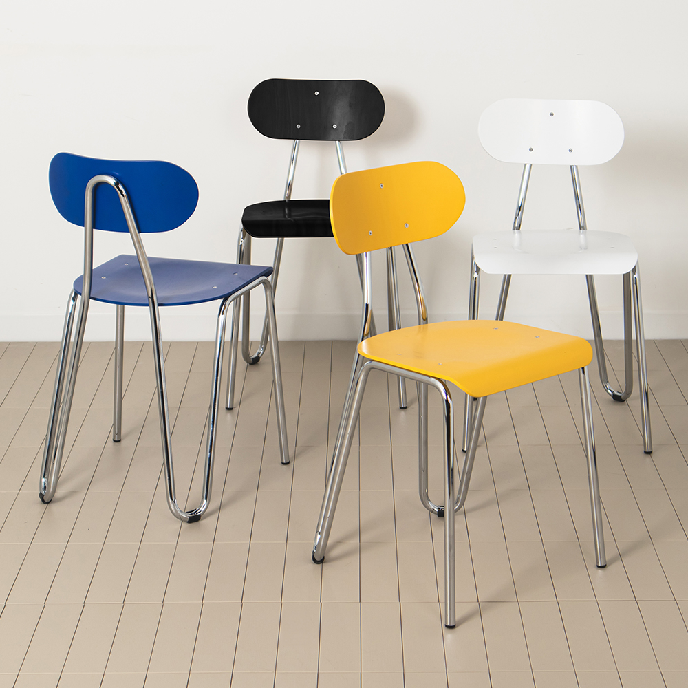 미드센추리의자 인테리어 디자인 카페 의자 원목 철제 커브 체어