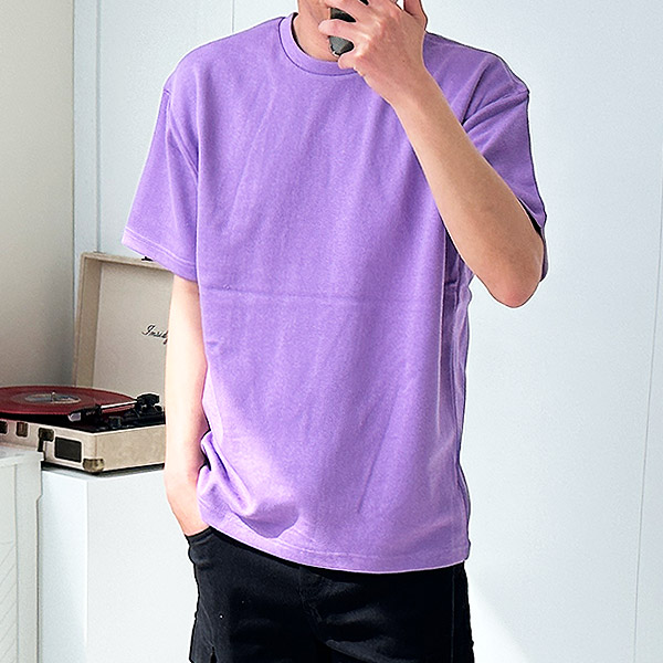 남자 두꺼운 반팔티 오버핏 남성 반팔 티셔츠 빅사이즈 무지 20수