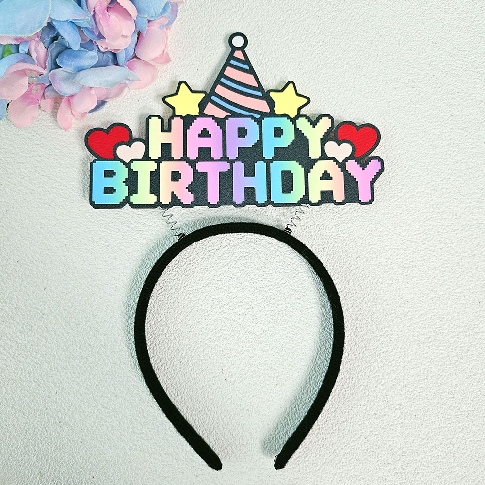 해피벌스데이 생일축하 머리띠토퍼 파티용품 - 상품 이미지