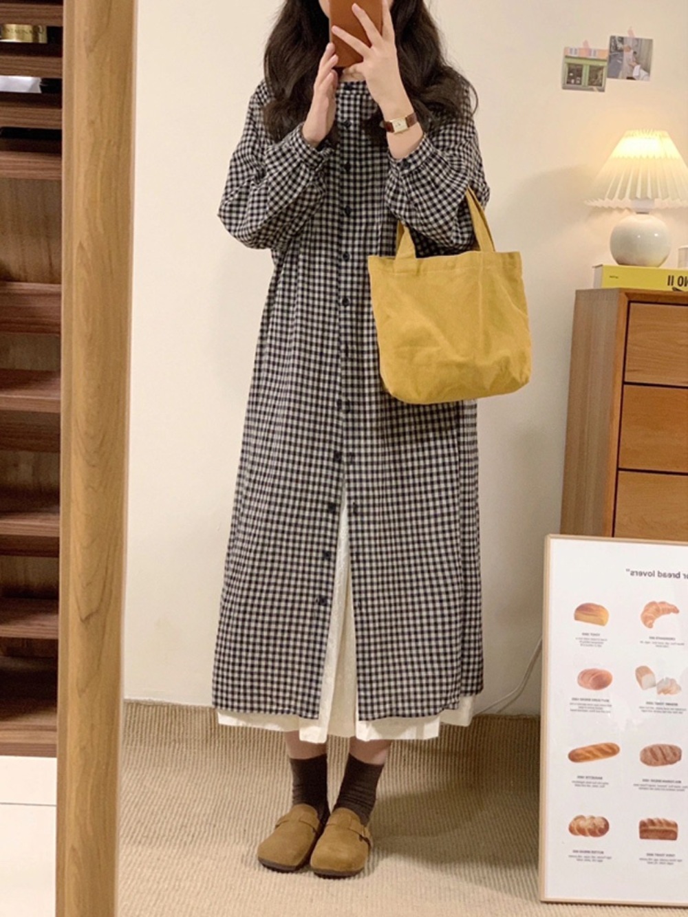 함부로 대해줘 1화 이유영 김홍도 체크 원피스 캐주얼 오버핏 의상 옷 패션 - 상세 이미지 4